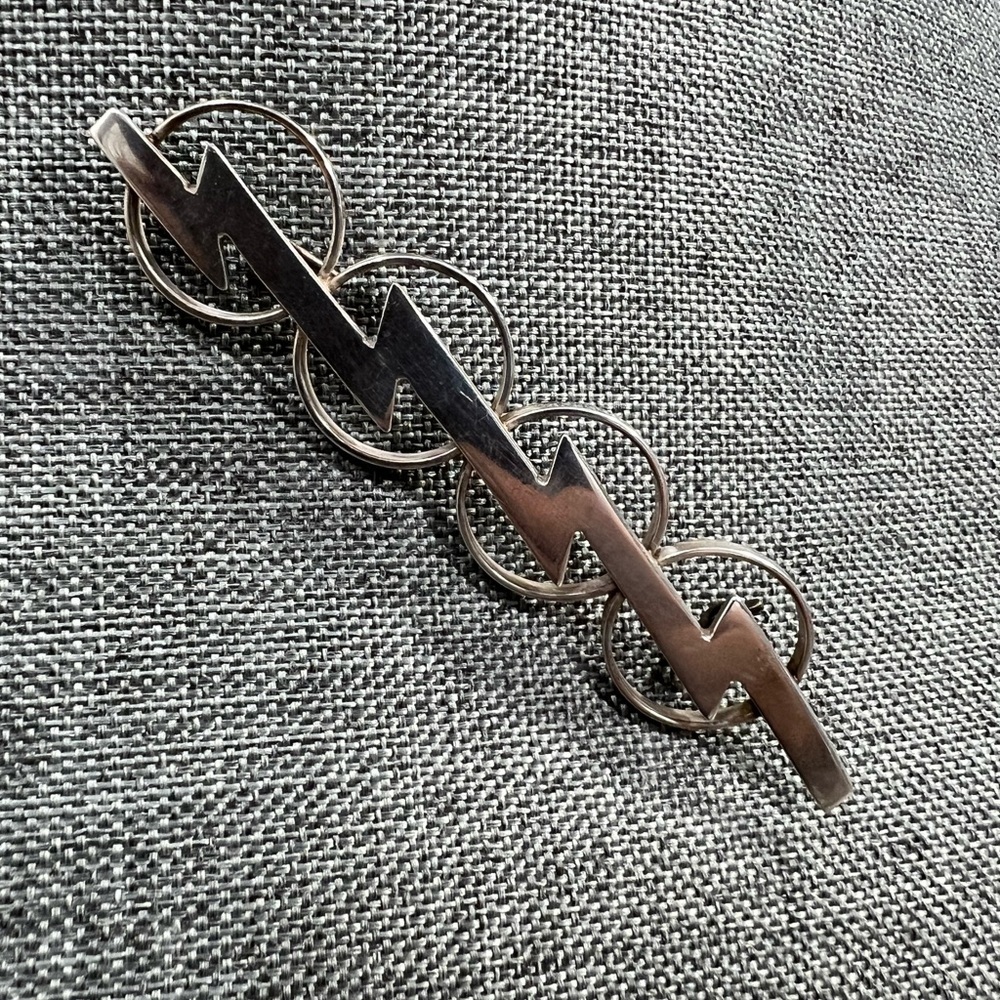 925 Sterling Silver Unisex Brooch Very Stunning and Action Forward 3 1/2 ☑️ - Picture 6 of 11
